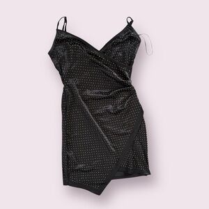 Women’s sparkle mini dress black gold size large nwot